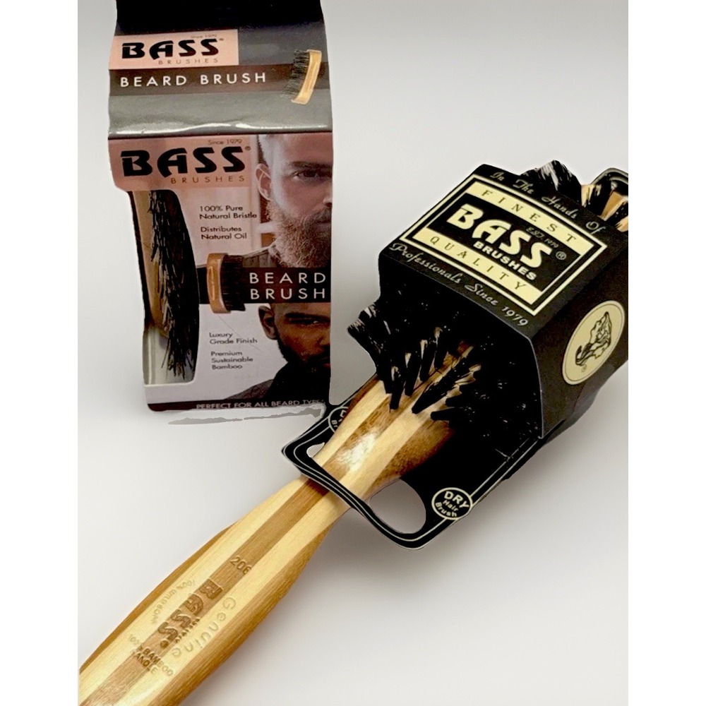 Mens Beard Brush Natural Wood Handle Gift Set Hairbrush Bass Brushes Grooming